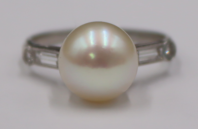 JEWELRY. PLATINUM, PEARL AND