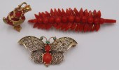 JEWELRY. RED CORAL AND GOLD JE