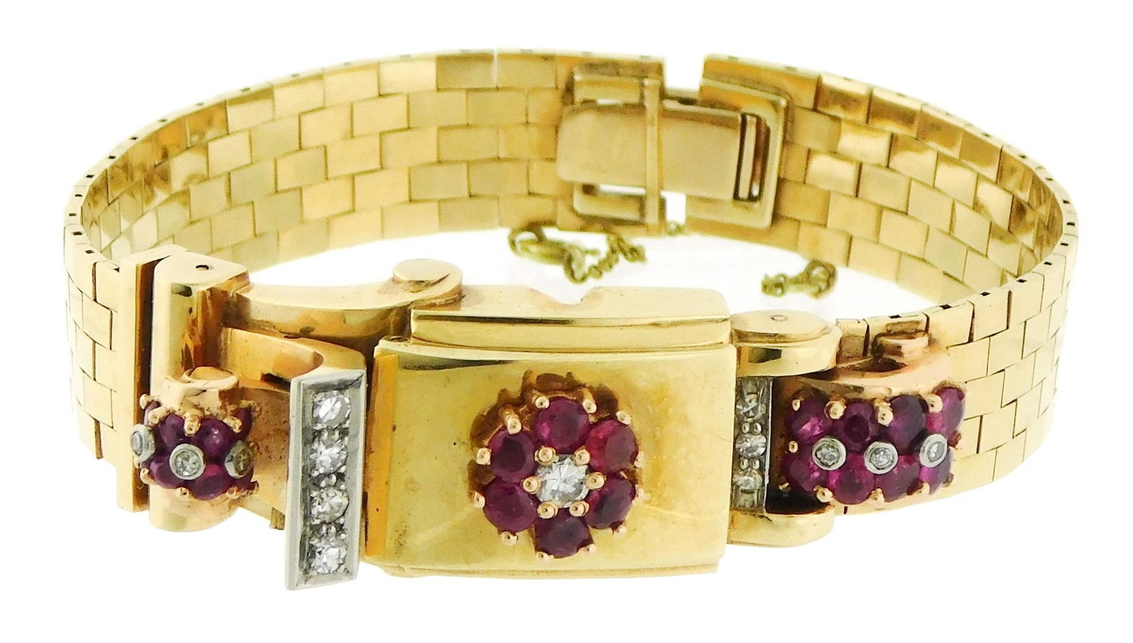 JEWELRY: RETRO PERIOD 14K RUBY