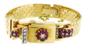 JEWELRY: RETRO PERIOD 14K RUBY