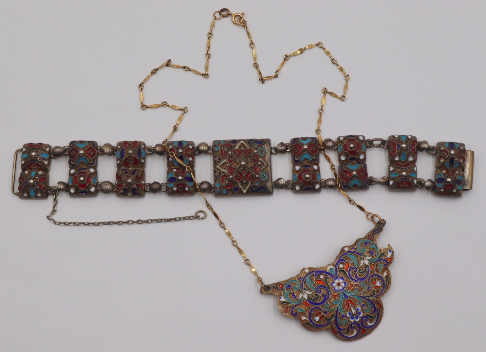 JEWELRY. RUSSIAN SILVER AND