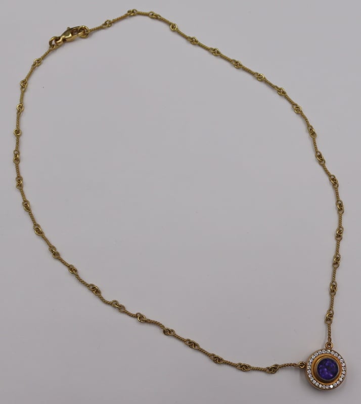 JEWELRY. SAM LEHR 18KT GOLD, GEM