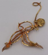 JEWELRY. SIGNED EDIE L. 18KT G