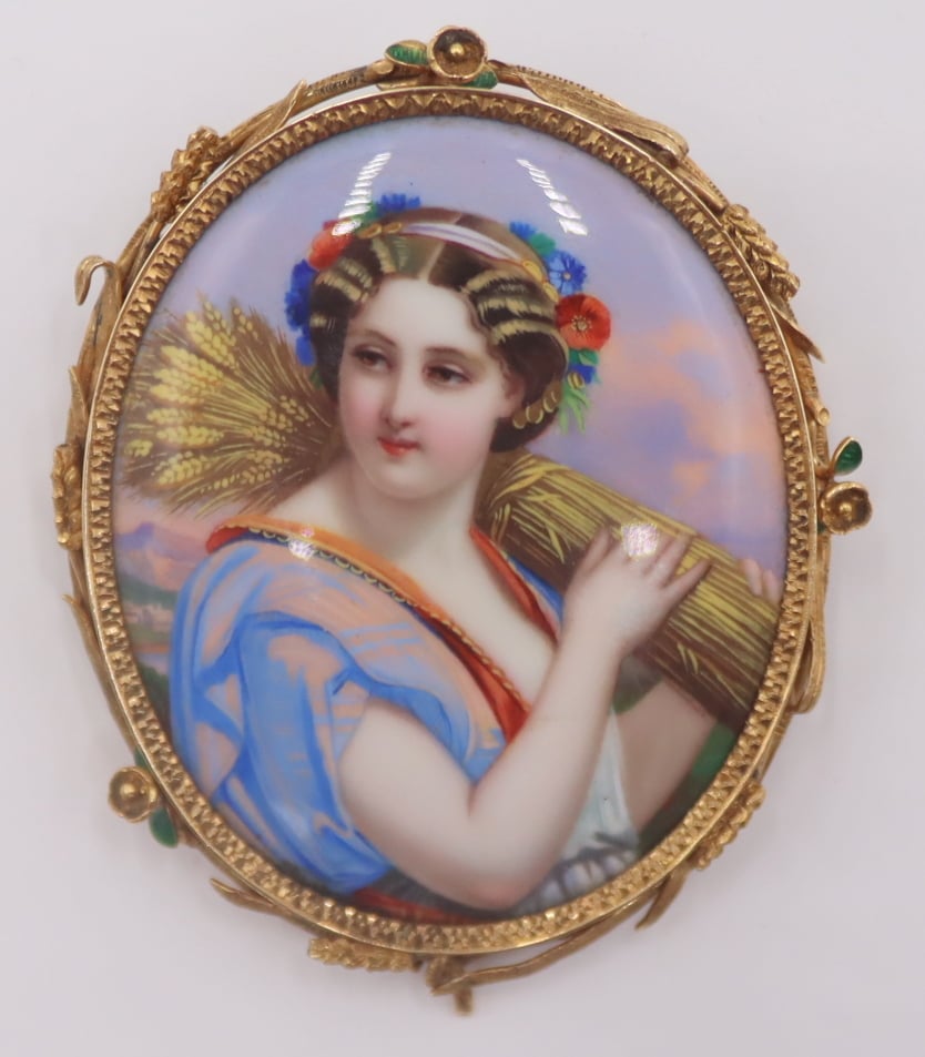 JEWELRY. SIGNED HENRI CAPT PORTRAIT