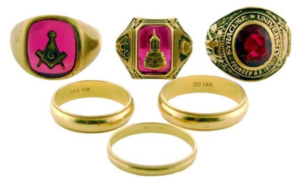 JEWELRY: SIX ASSORTED 10K AND 14K
