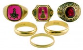 JEWELRY: SIX ASSORTED 10K AND