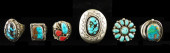 JEWELRY: SIX SOUTHWEST RINGS,
