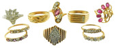 JEWELRY: TEN STAMPED AND TESTE