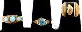 JEWELRY: THREE 10K YELLOW GOLD