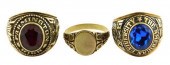 JEWELRY: THREE 14K/ 10K RINGS