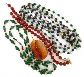 JEWELRY: THREE GEMSTONE, GOLD