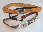 JEWELRY. THREE MEN'S BELT BUCK