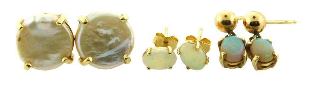 JEWELRY: THREE PAIRS OF EARRINGS:
