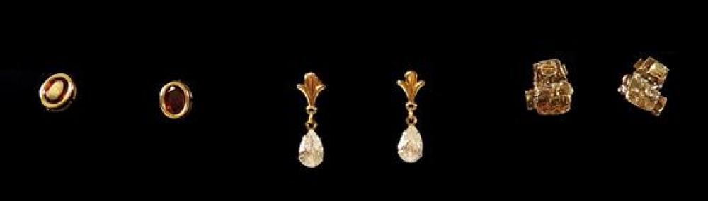 JEWELRY: THREE PAIRS OF GOLD