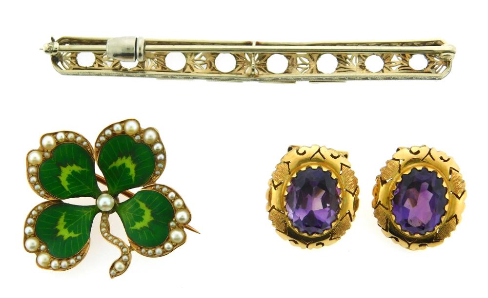 JEWELRY: THREE PIECES OF 14K GOLD