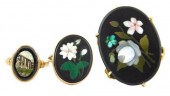 JEWELRY: THREE PIETRA DURA RIN