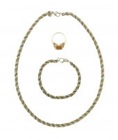 JEWELRY: THREE SILVER AND GOLD