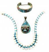 JEWELRY: THREE SOUTHWEST PIECE