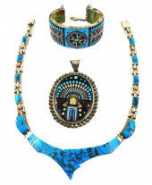 JEWELRY: THREE SOUTHWEST PIECE