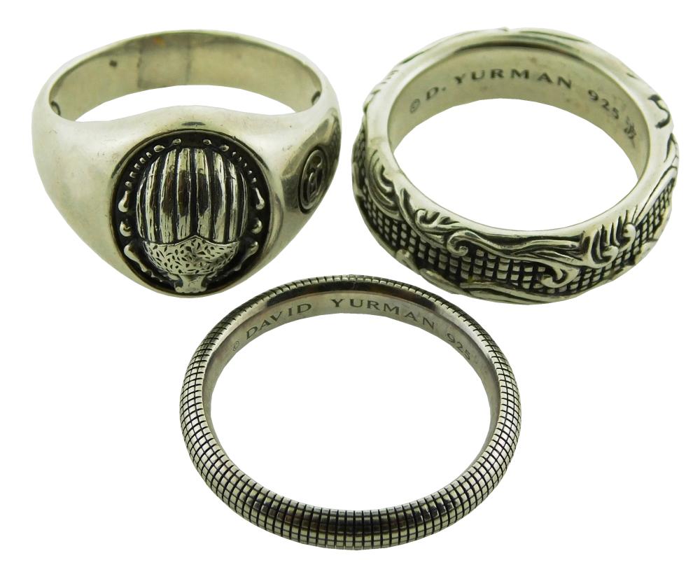 JEWELRY: THREE STERLING SILVER