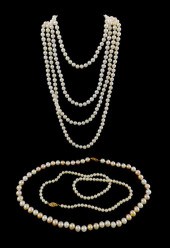 JEWELRY: THREE STRANDS OF PEAR