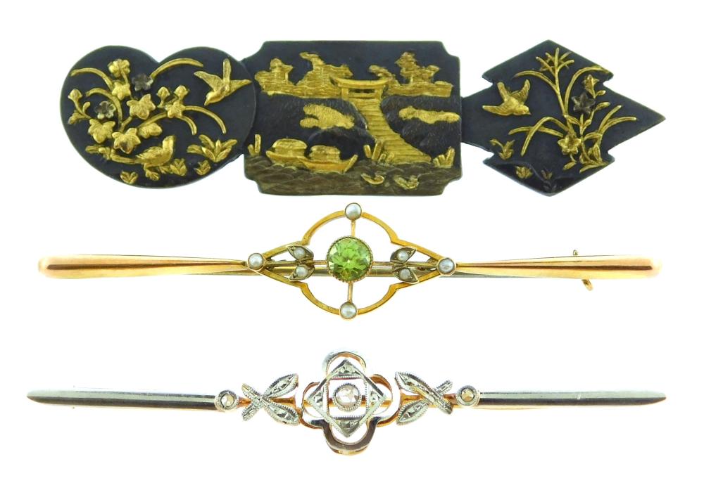 JEWELRY: THREE VINTAGE PINS,