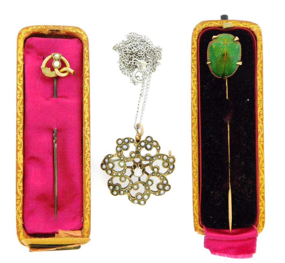 JEWELRY: THREE VINTAGE PINS: ONE