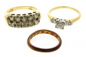 JEWELRY: THREE WOMAN'S RINGS: