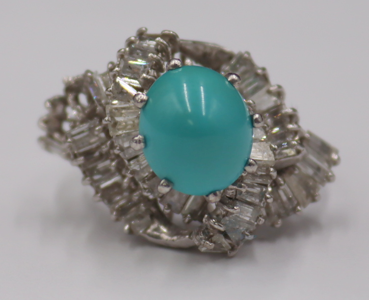 JEWELRY. TURQUOISE AND DIAMOND