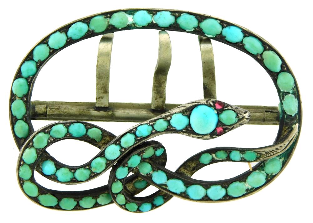JEWELRY: TURQUOISE AND SILVER SNAKE