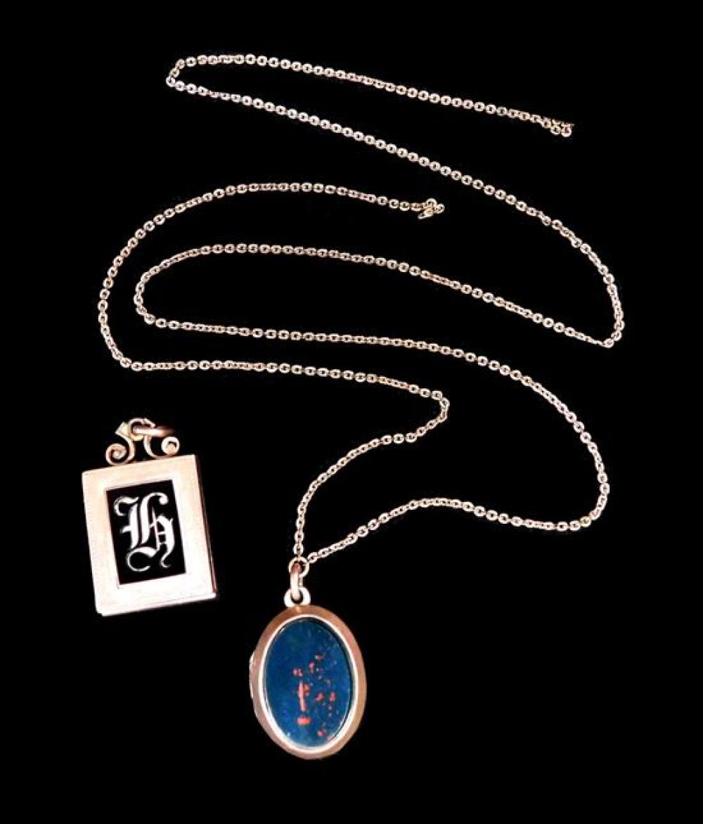 JEWELRY: TWO 10K HARD STONE