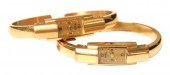 JEWELRY: TWO 18K BANGLE WRIST-