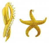 JEWELRY: TWO 18K BLACK, STARR
