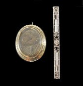 JEWELRY: TWO ANTIQUE 14K BROOC