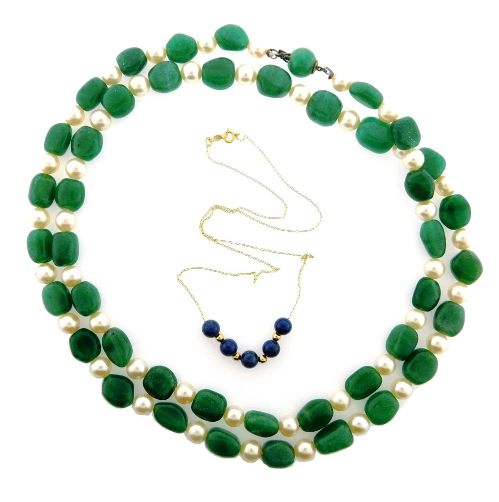 JEWELRY: TWO BEADED NECKLACES,