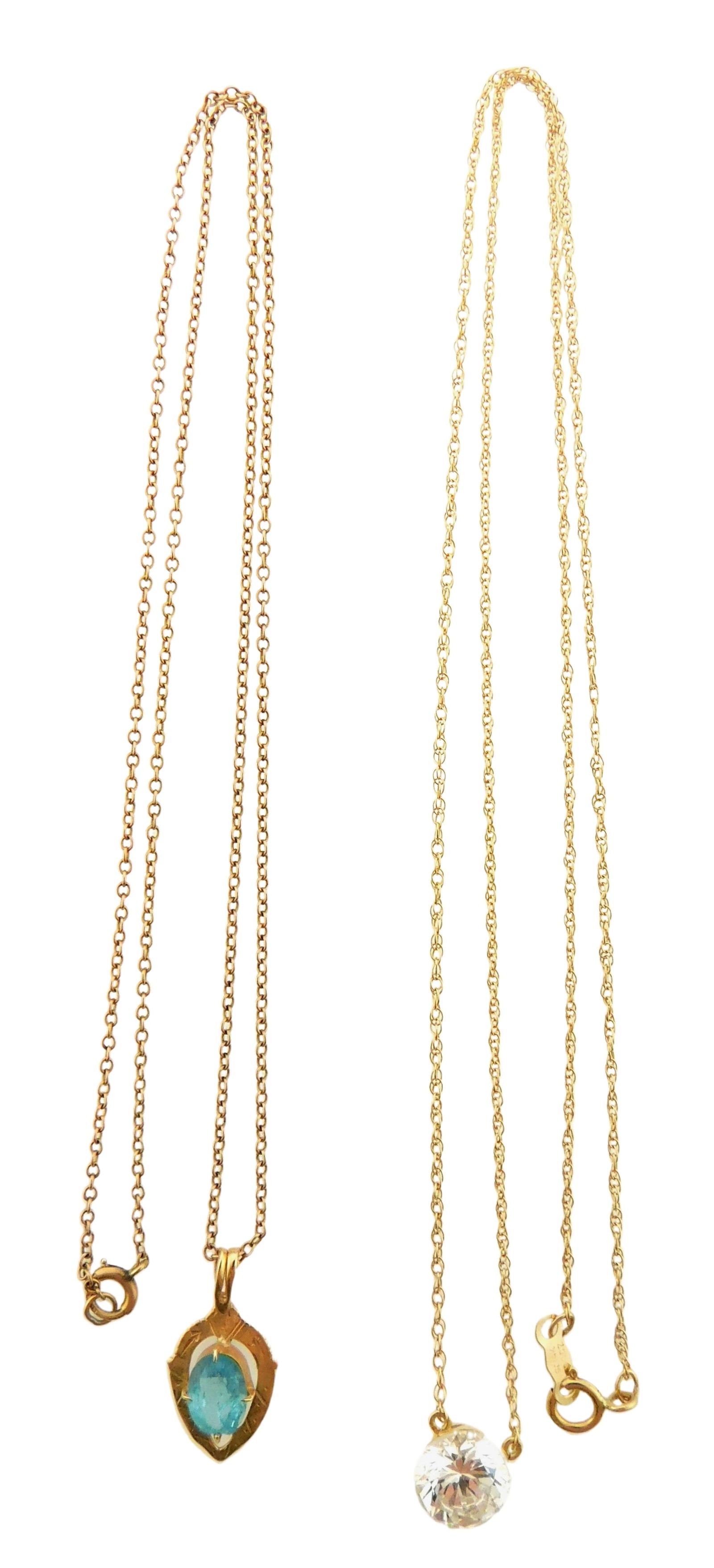 JEWELRY: TWO GOLD PENDANTS WITH