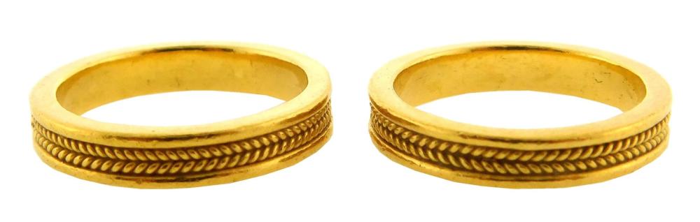 JEWELRY: TWO IDENTICAL 24K GOLD