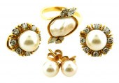 JEWELRY: TWO PAIR OF PEARL EAR