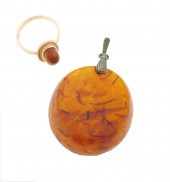 JEWELRY: TWO PIECES OF AMBER J