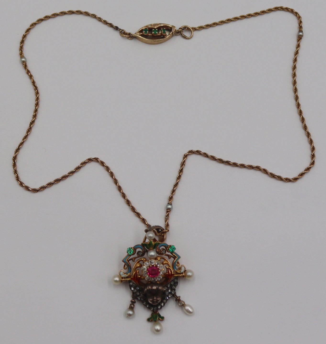 JEWELRY. UNUSUAL ANTIQUE COLORED