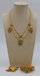 JEWELRY. VICTORIAN GOLD AND TU
