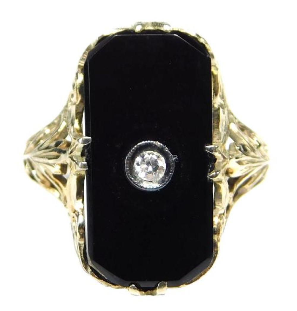 JEWELRY: VINTAGE 14K ONYX AND