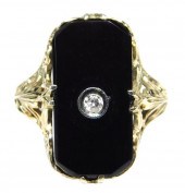 JEWELRY: VINTAGE 14K ONYX AND