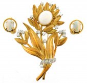 JEWELRY: VINTAGE OPAL & DIAMON