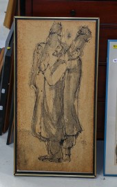 JEWISH-THEMED MIXED MEDIA ARTW