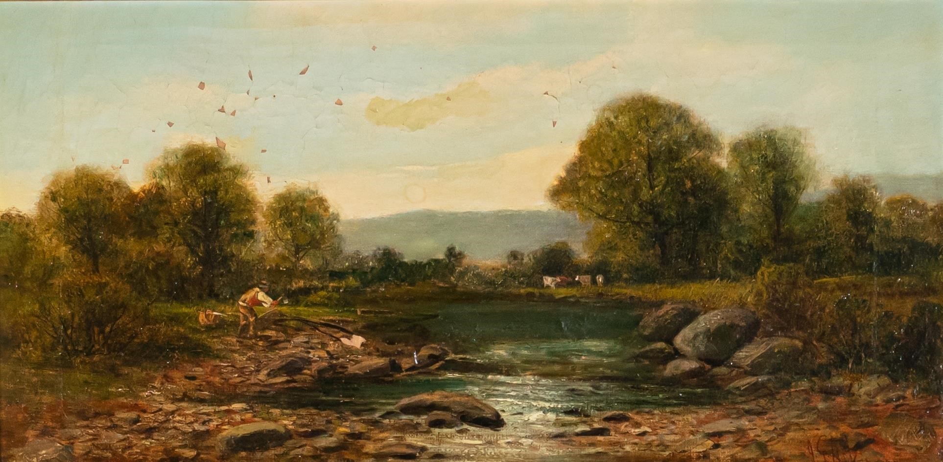 J.G. ATKINSON OIL ON CANVAS MAN