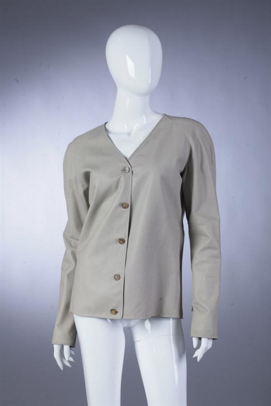 JIL SANDER TAUPE LEATHER JACKET