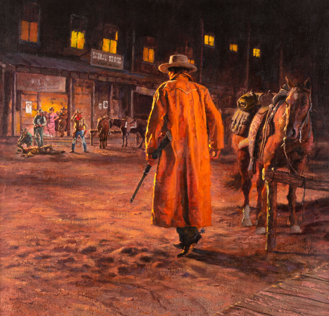 JIM CARSON (1942-), TROUBLE IN TOWN