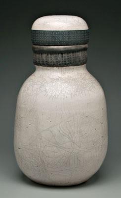Jim Davis lidded raku jar, large
