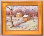 JIM LUKENS WINTER FARM SCENE O